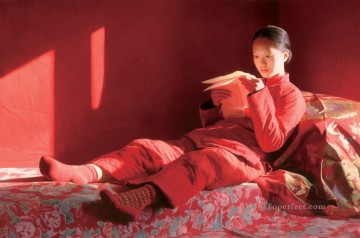 Letter from far Place WYD Chinese Girls Oil Paintings
